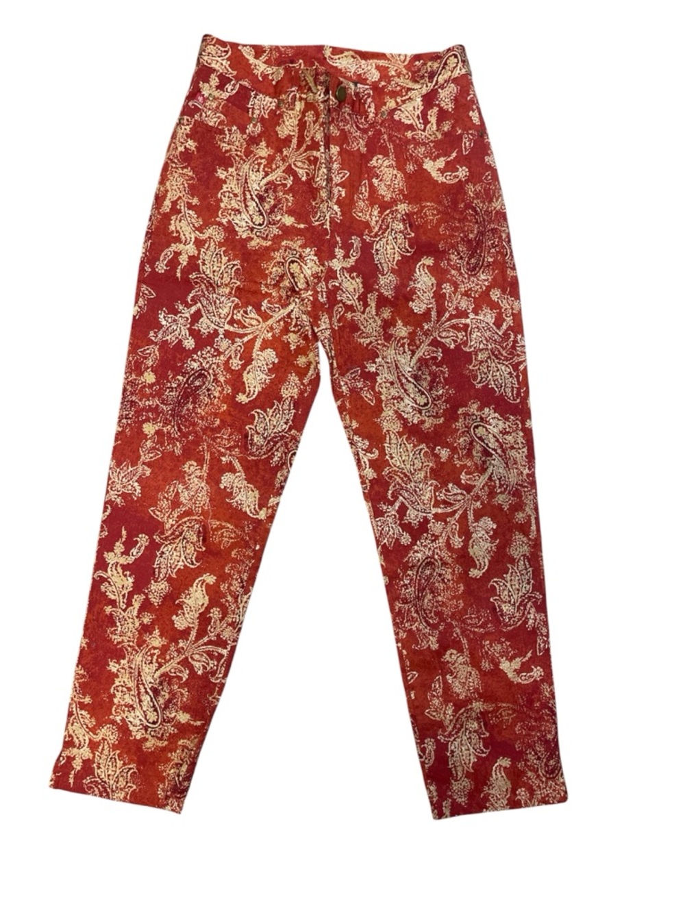 Ralph Lauren Rust Red Paisley Capris